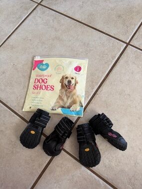 Waterproof Black Dog Boots - Set of 4